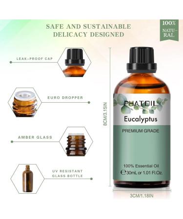 PHATOIL Eucalyptus Essential Oil 30ML - Premium Grade Pure Oil for Diffusers, Aromatherapy, and Candle Making - Buy Online on GoSupps.com