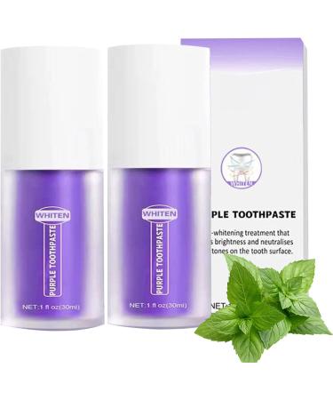 Whitening Toothpaste - 2pcs Purple Teeth Whitening Formula for Deep Stain Removal | Brighten Your Smile - Buy Online on GoSupps.com