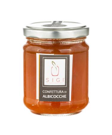 SIGI Azienda Agricola APRICOT Jam | Free of Food Dyes Preservatives and Additives | 100% Artisanal and Natural | Handmade and Made in Italy | Jar 220gr.