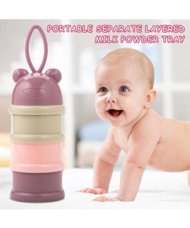 Bezavea Baby Milk Powder Dispenser - Portable 3 Layer Formula Storage Container (Pink) | 120ml Baby Feeding Travel Storage - Buy Online on GoSupps.com