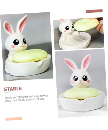 Ciieeo 4pcs Ceramic Soap Dish Desk Cup Holder Jewelry Trays Soap Rack Jewelry Stand Soap Holder Keychain Holder Bathroom Accessory Rabbit Miss White Ceramics Portable Household Products - Buy Online on GoSupps.com