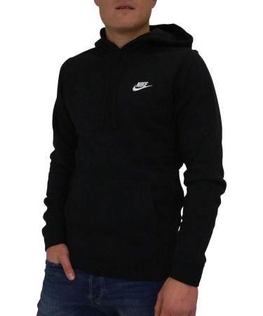 Nike Men's Sportswear Club Pullover Hoodie - Medium, Black/White - Buy Online on GoSupps.com