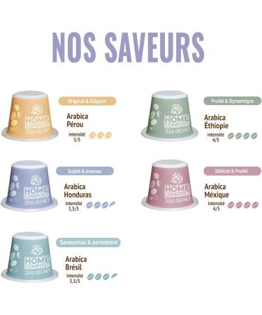 MOKA 100 Organic Compostable Capsules 100% Pure Arabica Mexico Honduras Ethiopia Brazil Peru - Compatible with Nespresso Capsule Machines - Intensity 6-8 - Home Compost - Roasted in France  - Buy Online on GoSupps.com