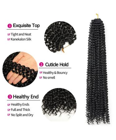Passion Twist Hair Extensions - 7 Packs of 24-Inch Crochet Hair for Long Bohemian Styles - 1B Color - Yddm Authentic - Buy Online on GoSupps.com
