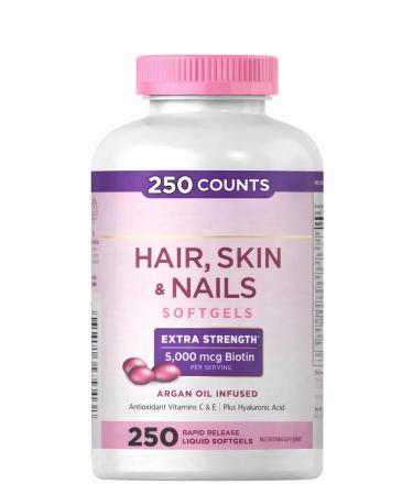 GOOFY TURTLE Natural Hair Skin and Nails 5000 mcg of Biotin - 250 Coated Tablets Extra Strength