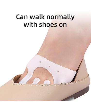 Jhtsole Toe Separator & Spacers - Cushioned Toe Slippers for Bale & Hammer Toes - 2 Pairs (White + Beige) | Comfort & Forefoot Support - Buy Online on GoSupps.com