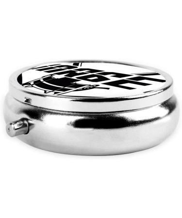 Hockey Printed Mini Round Pill Box - 3 Compartment Travel Pill Organizer | Portable Medicine Case for Home & Office - Buy Online on GoSupps.com