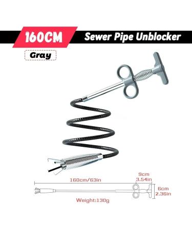 Buy 160cm Sewer Pipe Unblocker Snake | Spring Pipe Dredging Tool for Bathroom & Kitchen | Hair & Sink Cleaning Solutions - Buy Online on GoSupps.com