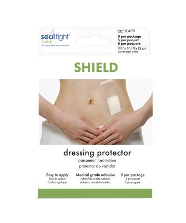 Seal-Tight Shield Shower Patch to Keep Wound Sites Dry Waterproof Bandage Cover for Showering Latex-Free 5/pkg - Made in USA