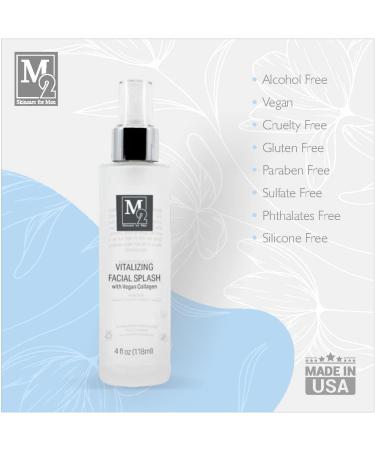 Vitalizing Facial Splash with Vegan Collagen | M2 Skincare for Men | Natural Toner | Clean Beauty Essentials - Buy Online on GoSupps.com