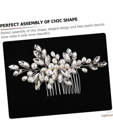 Beavorty Wedding Hair Comb Bridal Headwear Wig White Crystal Decorative Hair Comb - Buy Online on GoSupps.com