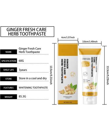 Ginger Toothpaste for Gentle Brightening & Enamel Support Refreshing Flavor Daily Oral Care(1pcs) - Buy Online on GoSupps.com