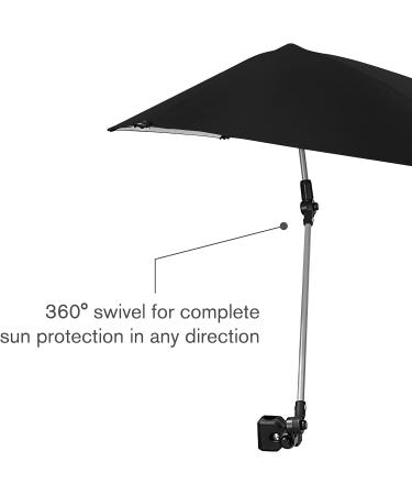 Sport-Brella Versa-Brella SPF 50+ Adjustable Umbrella with Universal Clamp - Premium Sun Protection | Black | Ships Internationally - Buy Online on GoSupps.com