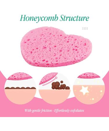 60 Heart-Shaped Compressed Facial Sponges for Beauticians | Pink & White Washing & Peeling Sponges | Perfect for Deep Cleaning & Skin Care - Buy Online on GoSupps.com