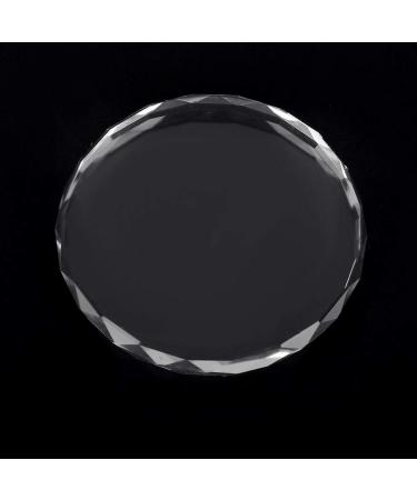 Glass Palette Cosmetic Mixing Plate Reusable Smooth for Nail Salon Shop for Nail Design(Round glass sheet 02)