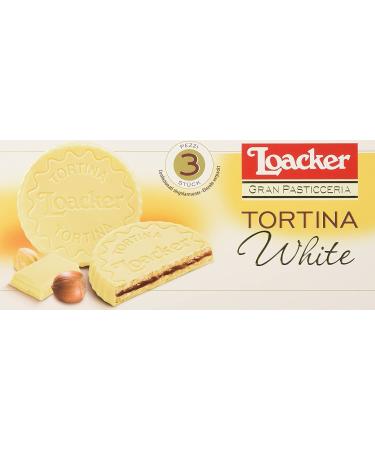 Loacker Tortina White 3pz Pack of 3 white chocolate treats filled with hazelnut cream 63 g