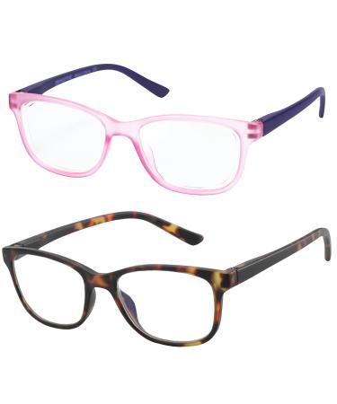 Zenottic children computer blue licht block glasses anti dizzy lens light protect eyes play glasses young girls pink+turtle