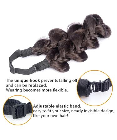 DIGUAN Braided Headband Hairpiece in Brunette Brown - Stylish Beauty Accessory for Women and Girls - Buy Online on GoSupps.com