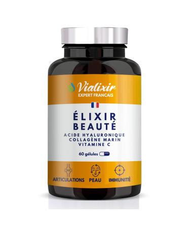 HYALURONIC ACID & MARINE COLLAGEN | Rich in Vitamin C | Anti-Wrinkle Action & Strengthens the Joints | Anti-Aging | Deeply Acts | Elasticity Skin Hydration | Made in France.