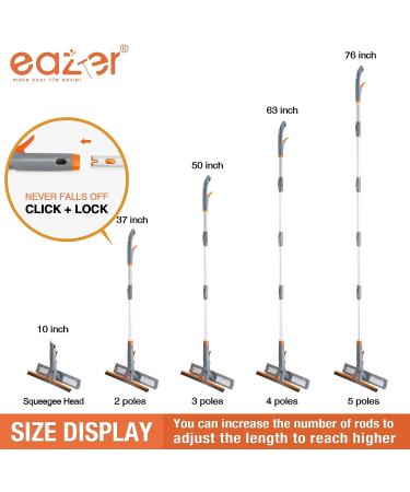 Eazer 76'' Spray Squeegee Cleaner Tool | 3-in-1 Window Washer Kit with Extension Pole | Adjustable Head for Indoor/Outdoor Glass | 4 Replacement Pads - Buy Online on GoSupps.com