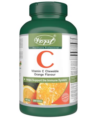 VORST Vitamin C 500mg 200 Chewable Tablets | Supplement for General Health the Immune System Fatigue & Mental Health | Tangy Citrus Orange Flavor | Pills For Adults of All Ages | 1 Bottle 200 count (Pack of 1)