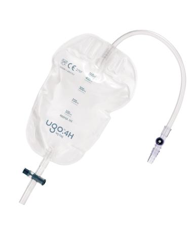 Ugo's leg pockets (X10)-Urindrainage bags/catheter leg pockets T-shaped or lever-shaped pockets with a soft back (10-pack) (UGO 4H-500ml long tube t tap) - Buy Online on GoSupps.com
