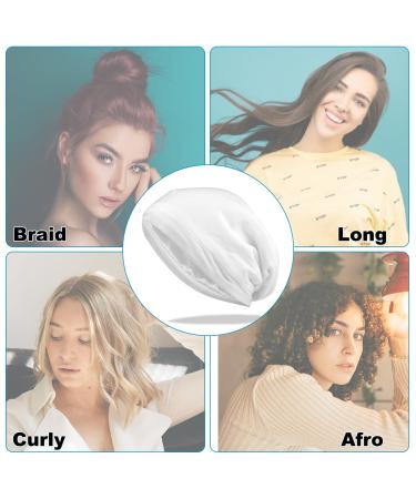 Alaska Bear Silk Lined Sleep Cap | White Hair Bonnet for Curly Hair | Adjustable & Versatile | Unisex - Buy Online on GoSupps.com