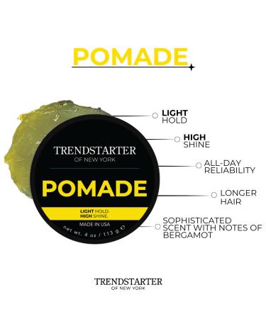 TRENDSTARTER Classic Pomade (4oz) | Light Hold High Shine Water-Based Hair Product | All-Day Smooth Wet Look Finish | Premium Non-Crispy Formula for Ultimate Styling - Buy Online on GoSupps.com