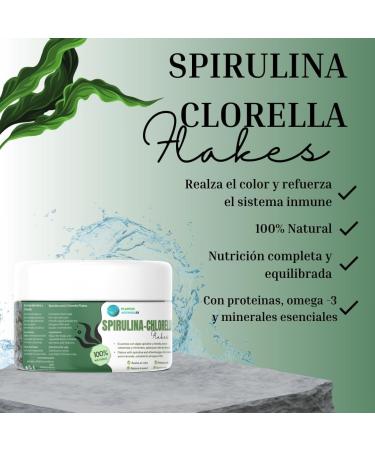 Spirulina - Chlorella Flakes Plantasebuario 500 ML Algae-Based Flake Food for All Types of Fish - Buy Online on GoSupps.com