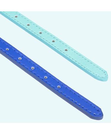 Buy Pupeck Soft Leather Cat Collar with Bell - 2 Pieces in Orange Purple Black Khaki Blue & Rose Red | Adjustable 22.1-26 cm | International Shipping - Buy Online on GoSupps.com