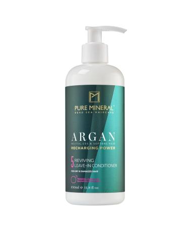 Pure Mineral - Argan Leave-In Conditioner - Hydration and Shine for Dry Hair - Vitamin E - Free of sulfates, parabens, petrolates - 350ml
