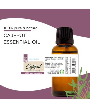 Cajeput Essential Oil 4 fl oz (118 ml) Glass Bottle w/Cap 100% Pure Essential Oil GreenHealth - Buy Online on GoSupps.com