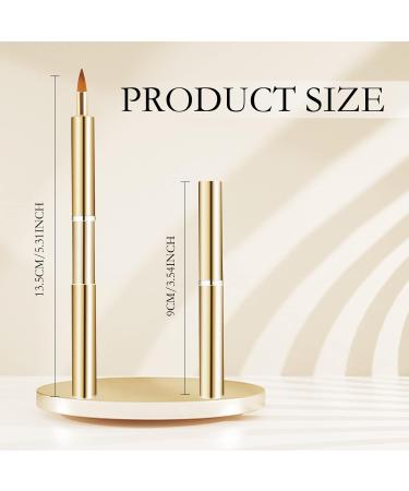 Arqumi Retractable Lip Brush Set - Portable Travel Lip Liner Applicators for Women & Girls, Lightweight Design with Protective Lid - 2PCS Black & Gold - Buy Online on GoSupps.com