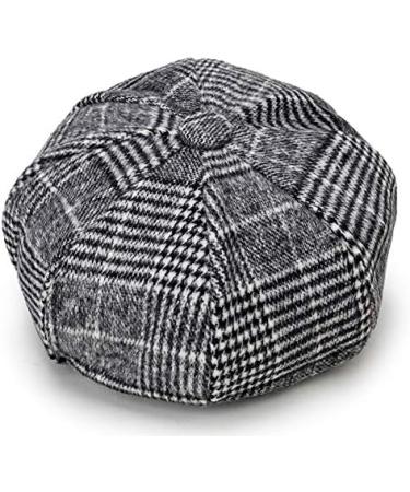 Womens Light Grey Plaid Visor Beret Newsboy Hat Ivy Cabbie Cap - Stylish and Chic - Buy Online on GoSupps.com
