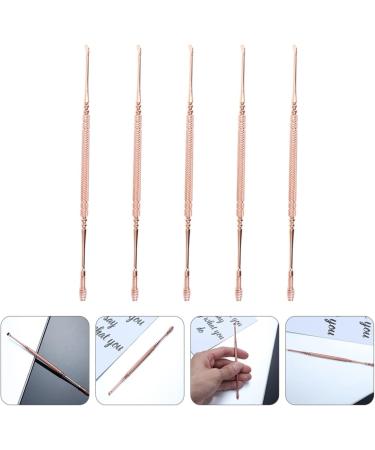 5pc Spring Earpicks Wax Curette Set - Stainless Steel Ear Cleaner for Adults | Comfortable and Sturdy Earwax Remover with Simple End Design - Buy Online on GoSupps.com