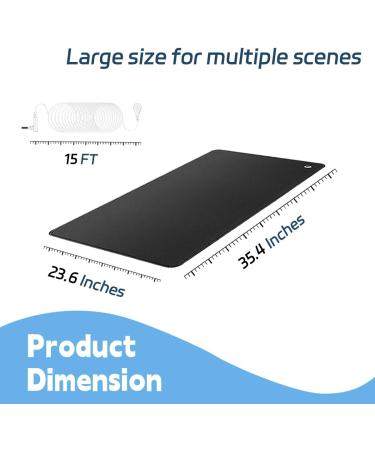 Loydbdt Ground Mat 60x90 cm - Universal Earth Pad with 4.5m Ground Cable | Improve Health & Blood Circulation | Grounding Mat for Bed - Buy Online on GoSupps.com