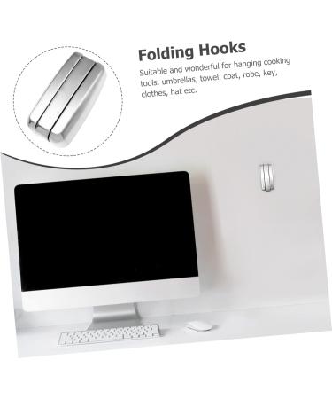 Alipis 2pcs Non-Marking Folding Hook Metal Clothing Rack Headphone Hook Folding Hangers Nordic Door Hook 4.9x2.5cmx2pcs Silverx2pcs - Buy Online on GoSupps.com