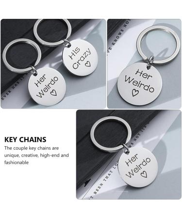 Coheali Valentine's Day Key Trailer Pair Rings - Men's Gifts | Stainless Steel Key Holders for Couples | 3-Piece Set - Buy Online on GoSupps.com