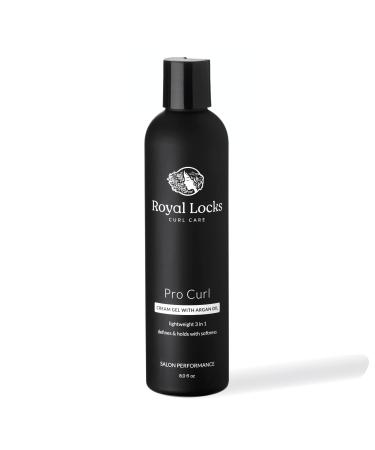 Royal Locks Pro Curl Cream Gel | Curly Hair Cream Gel | Lightweight Curl Defining Cream with Argan Oil, Anti-Frizz Styling Gel - For Wavy, Coily & Curly Hair-New & Improved Formula (8 fl oz) Pro Curl Cream Gel, Single Bottle