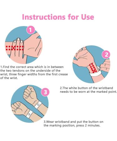 ACWOO Motion Sickness Wristbands - 2 Pairs Anti-Nausea Bands for Kids & Adults | Car & Sea Sickness Relief | Pink & White - Buy Online on GoSupps.com