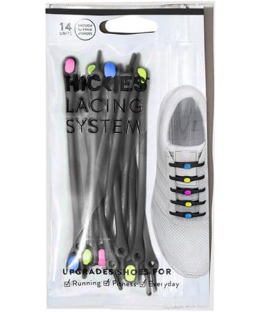 HICKIES 2.0 Elastic Tie-Free Shoelaces - Black/Multi-Colored | Buy Internationally for Easy No-Tie Convenience - Buy Online on GoSupps.com