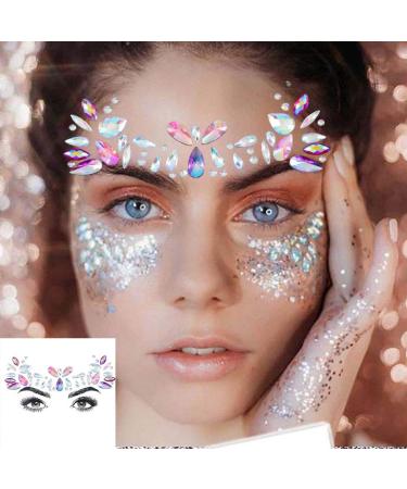 Bomine Mermaid Face Gems - Crystal Festival Rave Face Stickers | Temporary Tattoos for Women & Girls | 2 Sets - Buy Online on GoSupps.com