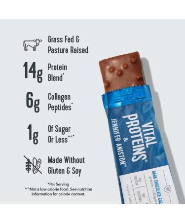 Vital Proteins Collagen Bars - Dark Chocolate Coconut (12 Count) | Healthy Protein Snack - Buy Online on GoSupps.com