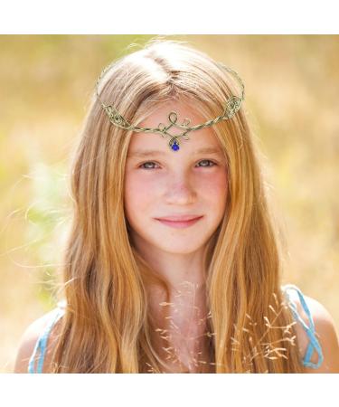 ZJIVQO Forehead Head Band Iron Circlet for Women Woven Forehead Band Crystals Tiaras Hair Band Gold Hair Hoop with Jewels Crystal Rhinestone Wedding Head Band Princess Crown Headband Tiara (Blue) - Buy Online on GoSupps.com