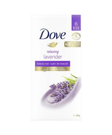 Dove Beauty Bar Gentle Skin Cleanser Moisturizing for Gentle Soft Skin Care Relaxing Lavender More Moisturizing Than Bar Soap 106 g 6 count