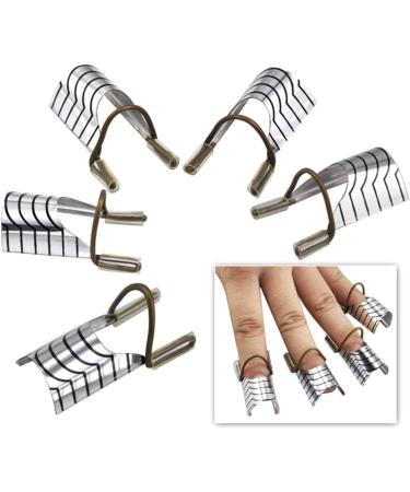 Reusable Nail Art Extension Forms - 5pcs Silver | Nail Salon & Home Manicure Accessory - Buy Online on GoSupps.com