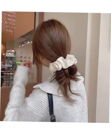 Wooneky 5pcs Bridesmaid Hair Accessories - Satin Elastic Hair Bands and Scrunchies Set in White - Wedding and Girls Hair Wrap - Buy Online on GoSupps.com