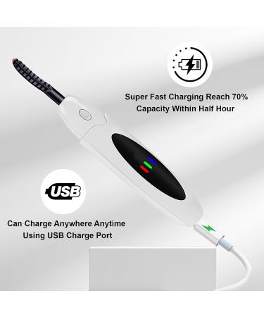 Heated Eyelash Curler - Professional Fast Heating ARC Design Type-C Rechargeable 3 Modes Anti-Burn - Perfect for Long-Lasting Curling - Buy Online on GoSupps.com