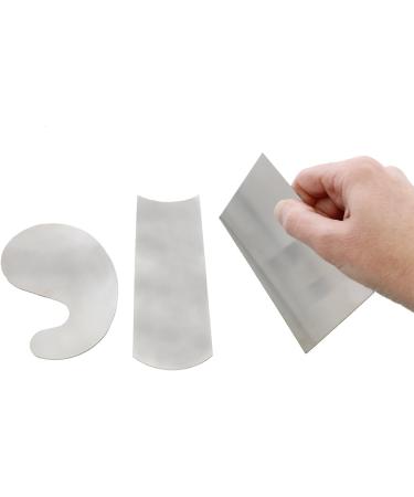 DCT Carbon Steel Scraper 3-Piece Set - Rectangular, Concave, Convex, Gooseneck Curved Wood Cabinet Scrapers - Buy Online on GoSupps.com