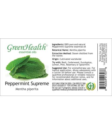 2-Pack Peppermint Essential Oil 100% Pure Mentha Piperita Two 1 fl oz Amber Glass Bottles Aromatherapy Diffusers GreenHealth - Buy Online on GoSupps.com